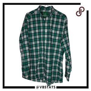 Southern Tide‎ Men's Club Plaid Button Down Shirt Green White Size Medium
